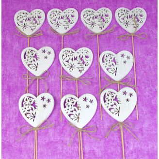 ZÁPICH SRDCE 7,5x28cm 10ks*BÍLÁ