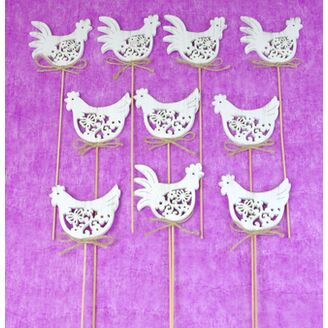 ZÁPICH SLEPICE 7,5x27cm 10ks*BÍLÁ