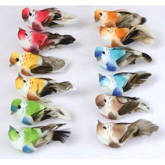 PTÁČEK  KLIPS 5cm 12ks*MIX BAREV