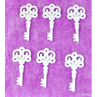 KLÍČ NALEPOVACÍ 4,5cm 6ks*BÍLÁ