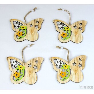 ZÁVĚS MOTÝL 12cm 4ks*PŘÍRODNÍ