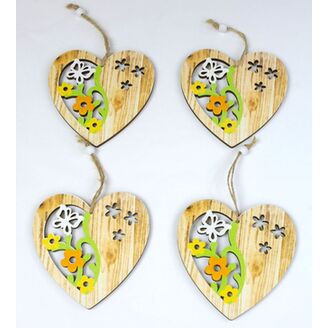 ZÁVĚS SRDCE 11cm 4ks*BÍLÁ