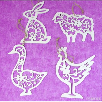 ZÁVĚS MIX 16cm 4ks*BÍLÁ