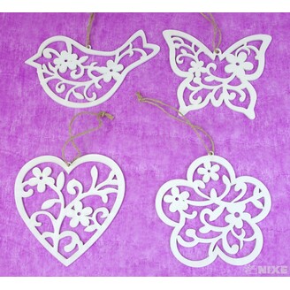 ZÁVĚS MIX 18cm 4ks*BÍLÁ