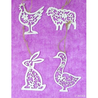 ZÁVĚS MIX 8cm 4ks*BÍLÁ