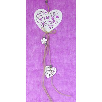 ZÁVĚS SRDCE 12x40cm*BÍLÁ