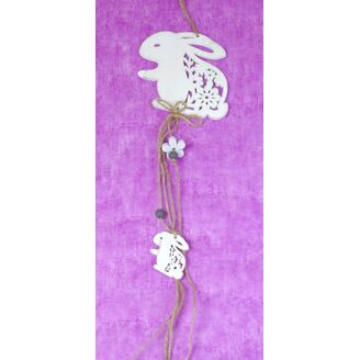 ZÁVĚS ZAJÍC 11x50cm*BÍLÁ