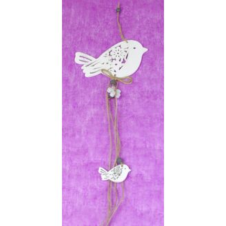 ZÁVĚS PTÁČEK 13x50cm*BÍLÁ