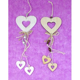 ZÁVĚS SRDCE 10x38cm*PŘÍRODNÍ