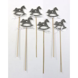 ZÁPICH KONÍK 7x26x6cm 6ks*STŘÍBRNÁ