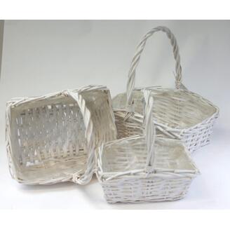 KOŠ 21x28x8cm 17x26x8 07x15x21*BÍLÁ