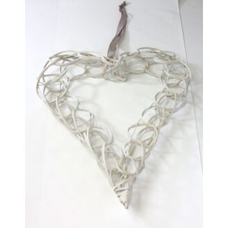 SRDCE RATTAN 43cm*BÍLÁ