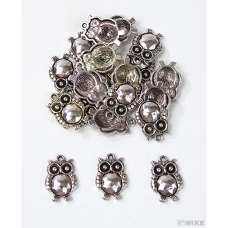 ZÁVĚS KOV SOVA 20ks 2cm*STŘÍBRNÁ