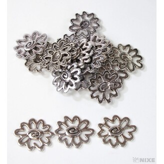 ZÁVĚS KOV KVĚT 20ks 3cm*STŘÍBRNÁ