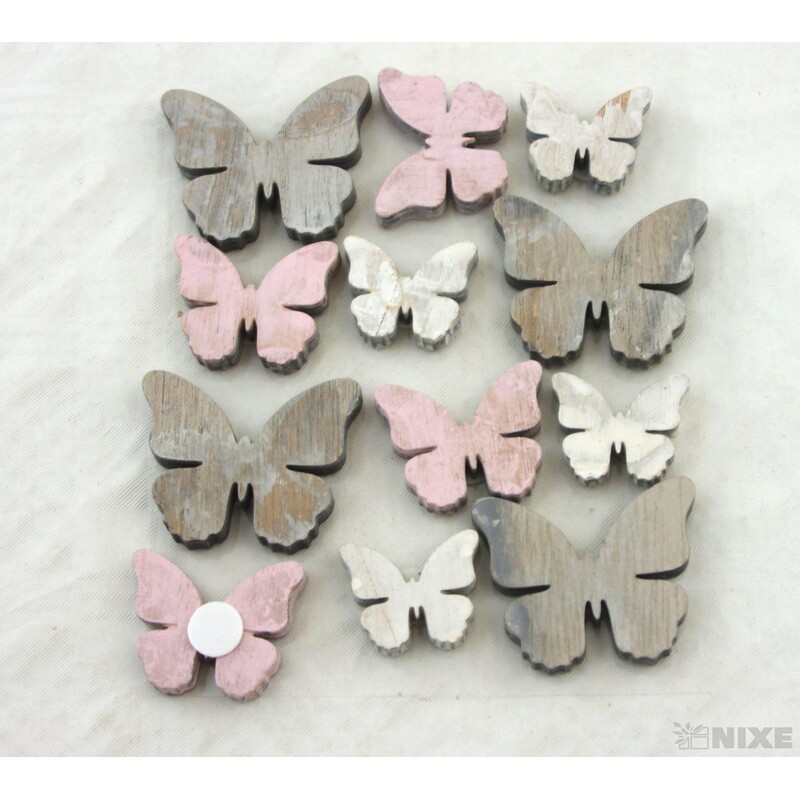 DŘEVO NALEPOVACÍ MIX 4-5cm 12ks*MIX BAREV