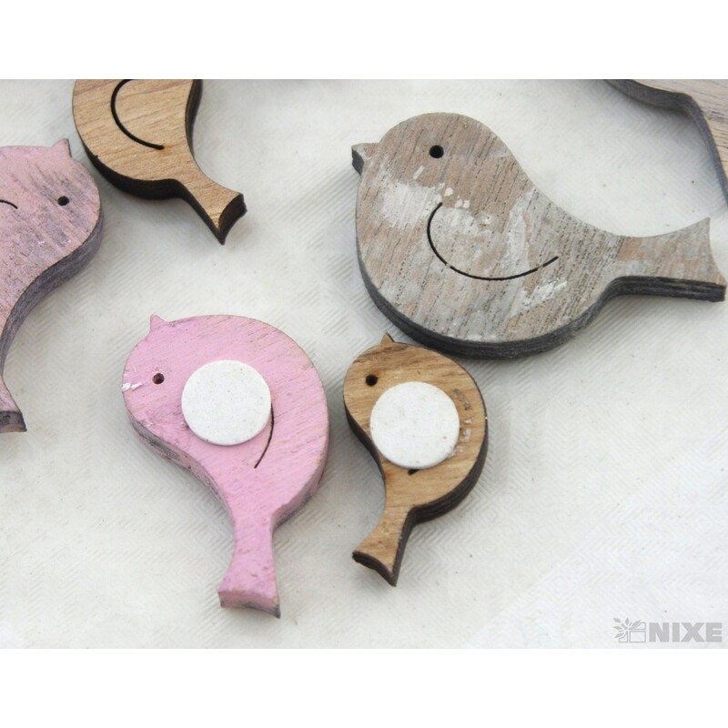 DŘEVO NALEPOVACÍ MIX 4-5cm 12ks*MIX BAREV