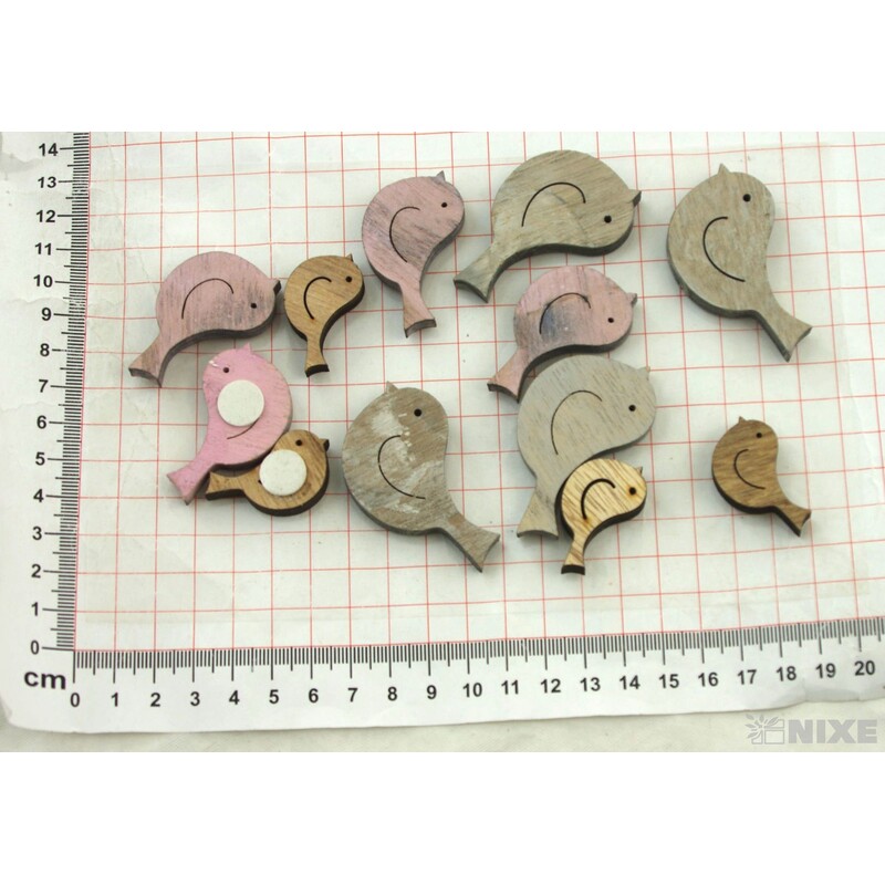 DŘEVO NALEPOVACÍ MIX 4-5cm 12ks*MIX BAREV