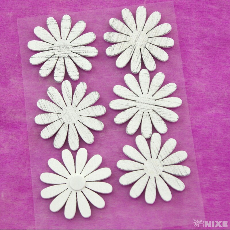 DŘEVO NALEPOVACÍ MIX 4cm 6ks*BÍLÁ