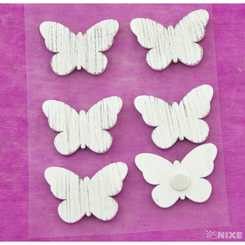 DŘEVO NALEPOVACÍ MIX 4cm 6ks*BÍLÁ