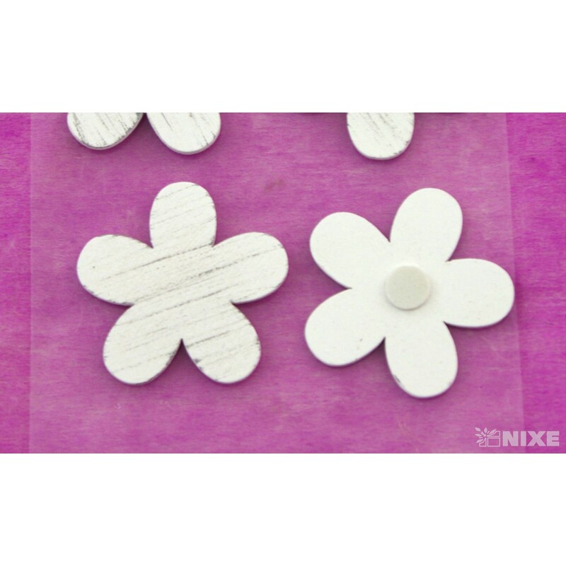 DŘEVO NALEPOVACÍ MIX 4cm 6ks*BÍLÁ