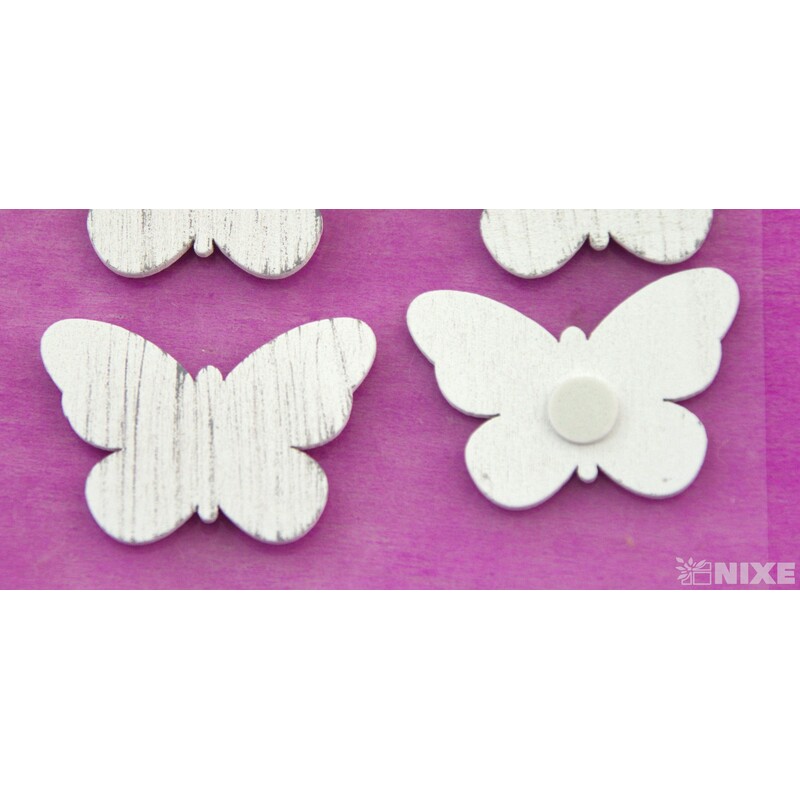 DŘEVO NALEPOVACÍ MIX 4cm 6ks*BÍLÁ