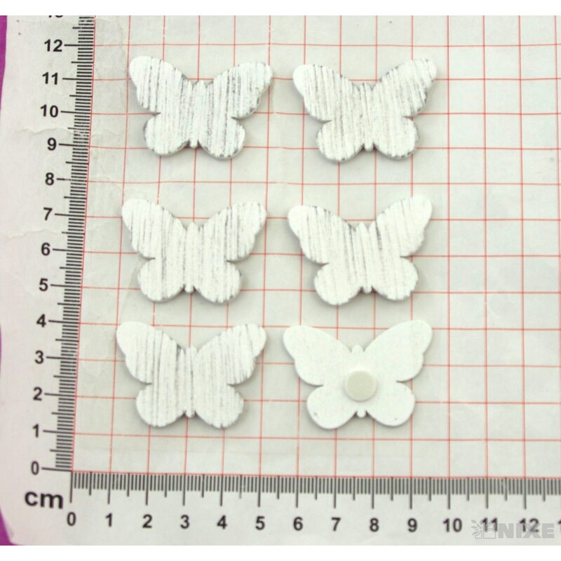 DŘEVO NALEPOVACÍ MIX 4cm 6ks*BÍLÁ