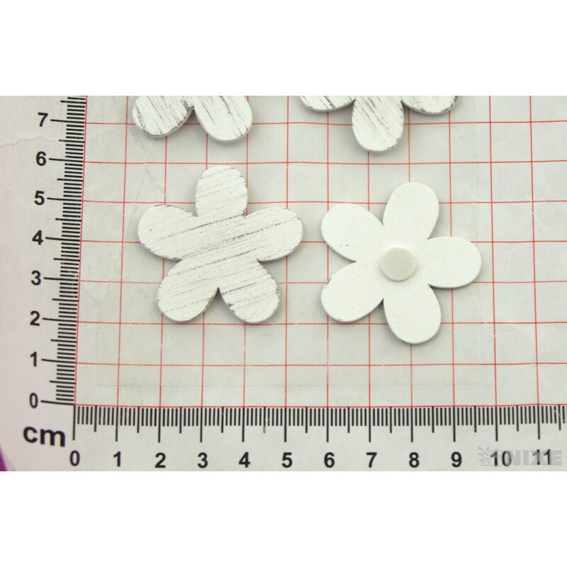 DŘEVO NALEPOVACÍ MIX 4cm 6ks*BÍLÁ