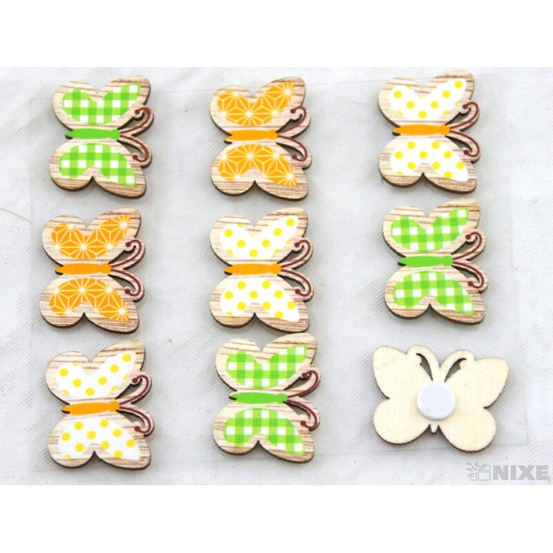 DŘEVO NALEPOVACÍ MIX 2,5cm 9ks*MIX BAREV