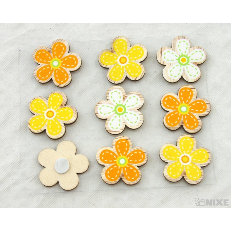 DŘEVO NALEPOVACÍ MIX 2,5cm 9ks*MIX BAREV