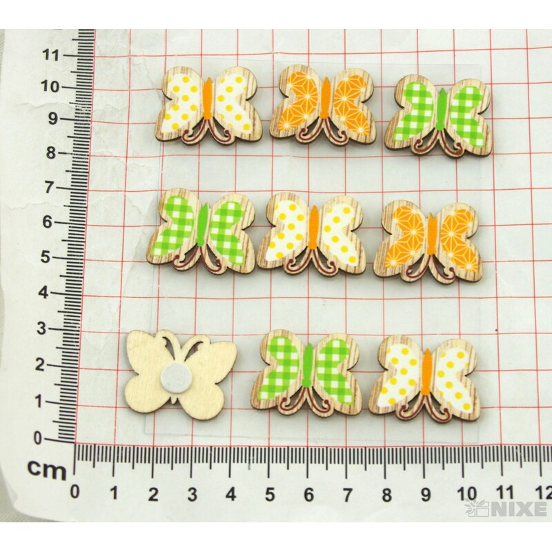 DŘEVO NALEPOVACÍ MIX 2,5cm 9ks*MIX BAREV