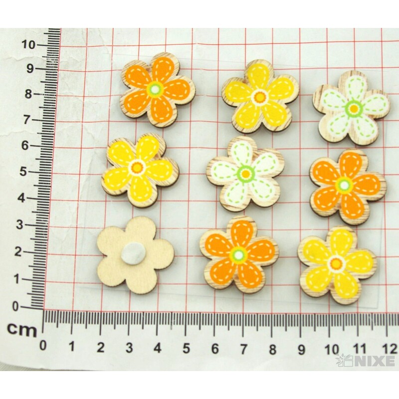 DŘEVO NALEPOVACÍ MIX 2,5cm 9ks*MIX BAREV