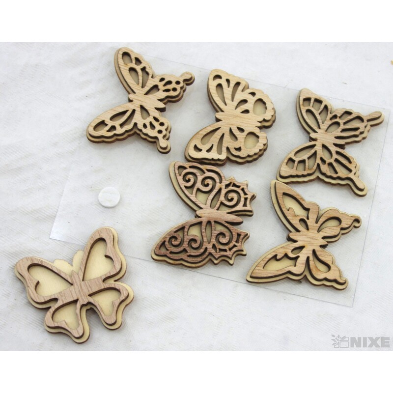 DŘEVO NALEPOVACÍ MIX 4,5cm 6ks*PŘÍRODNÍ