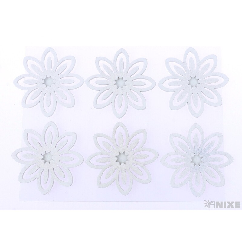 DŘEVO NALEPOVACÍ MIX 4cm 6ks*BÍLÁ