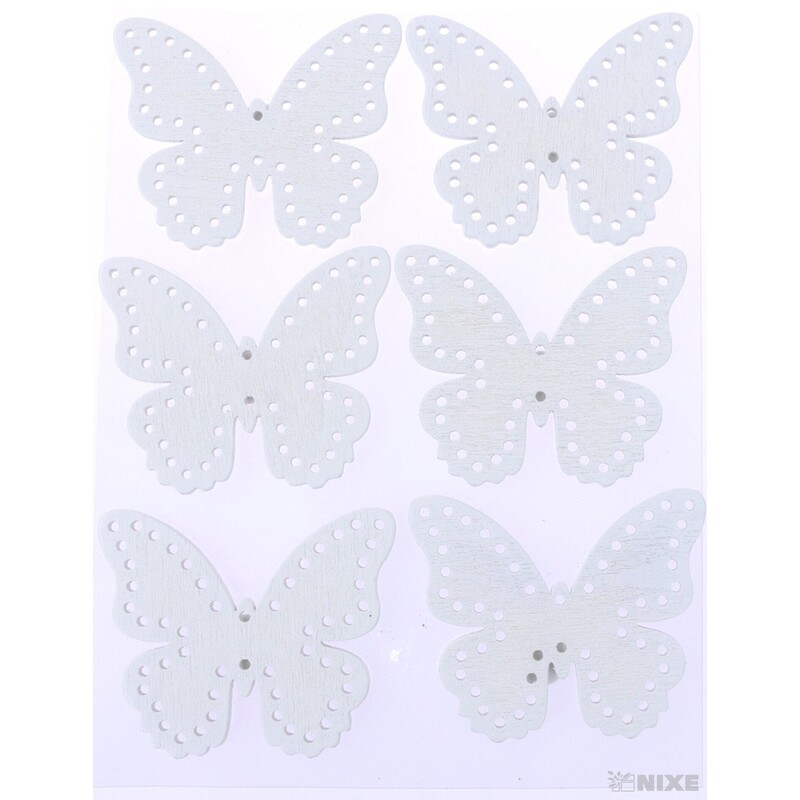 DŘEVO NALEPOVACÍ MIX 4cm 6ks*BÍLÁ