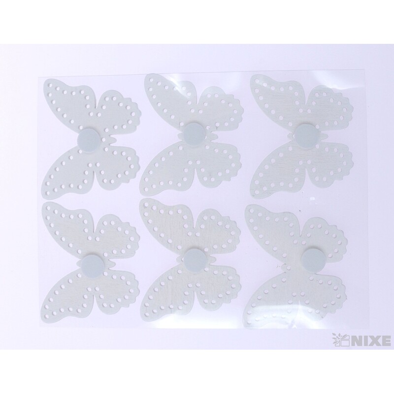 DŘEVO NALEPOVACÍ MIX 4cm 6ks*BÍLÁ