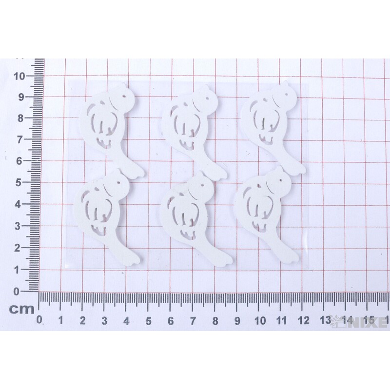 DŘEVO NALEPOVACÍ MIX 4cm 6ks*BÍLÁ