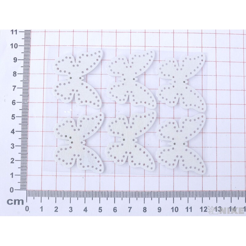 DŘEVO NALEPOVACÍ MIX 4cm 6ks*BÍLÁ