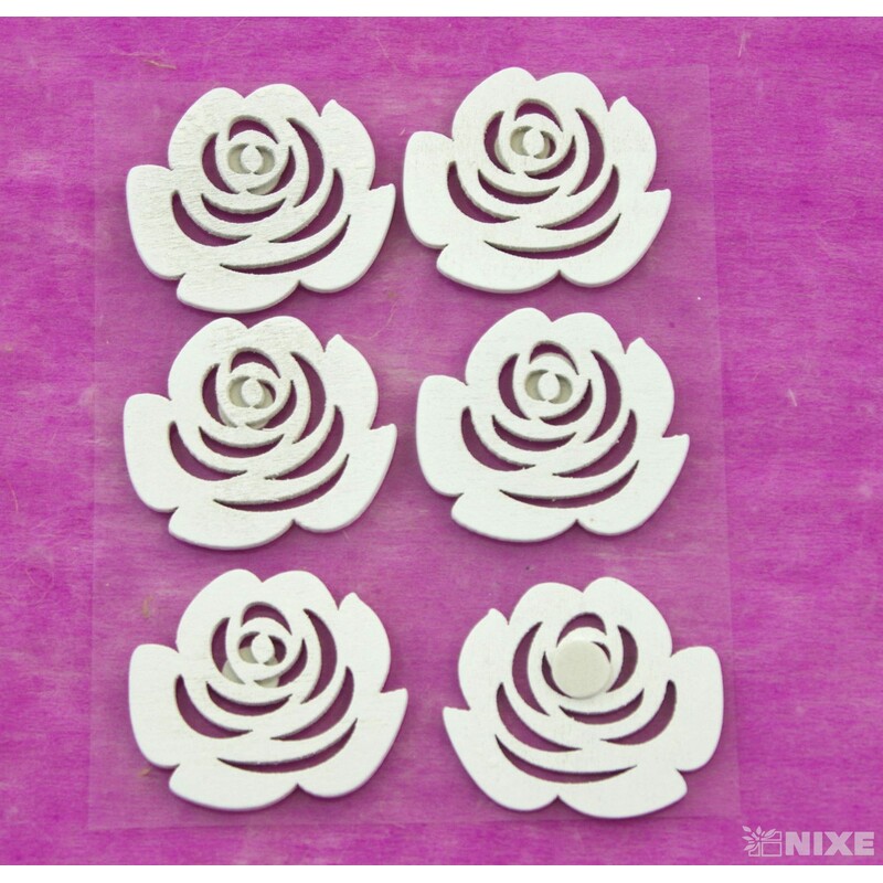 DŘEVO NALEPOVACÍ MIX 4cm 6ks*BÍLÁ