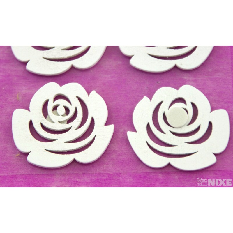 DŘEVO NALEPOVACÍ MIX 4cm 6ks*BÍLÁ