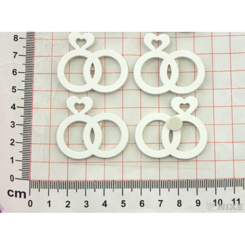 DŘEVO NALEPOVACÍ MIX 4cm 6ks*BÍLÁ