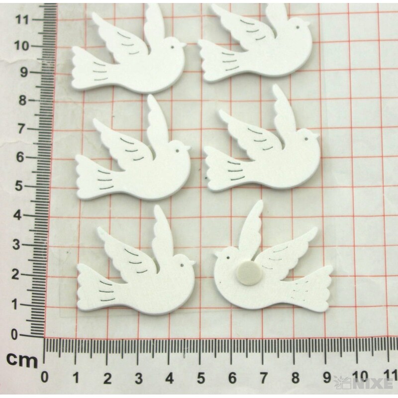 DŘEVO NALEPOVACÍ MIX 4cm 6ks*BÍLÁ