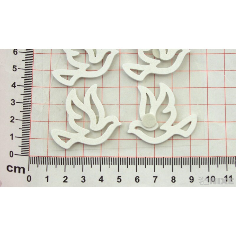 DŘEVO NALEPOVACÍ MIX 4cm 6ks*BÍLÁ