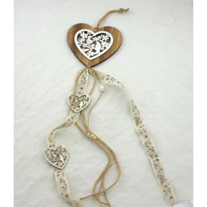 ZÁVĚS D SRDCE 14cm*MIX BAREV