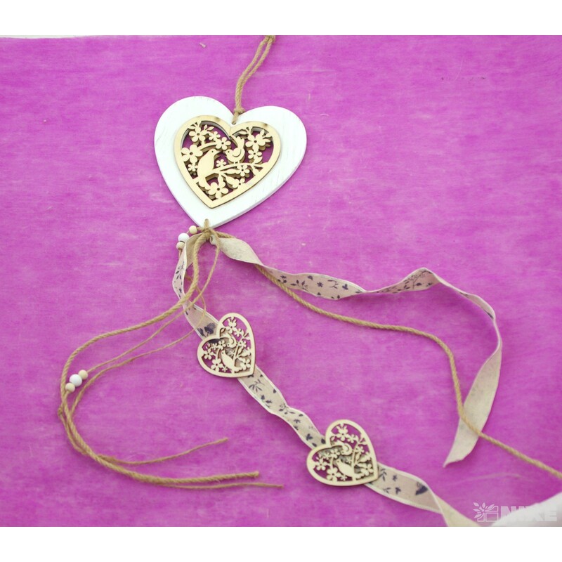 ZÁVĚS D SRDCE 14cm*MIX BAREV