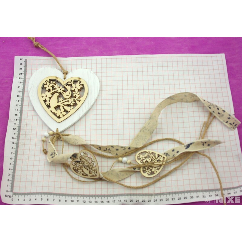 ZÁVĚS D SRDCE 14cm*MIX BAREV