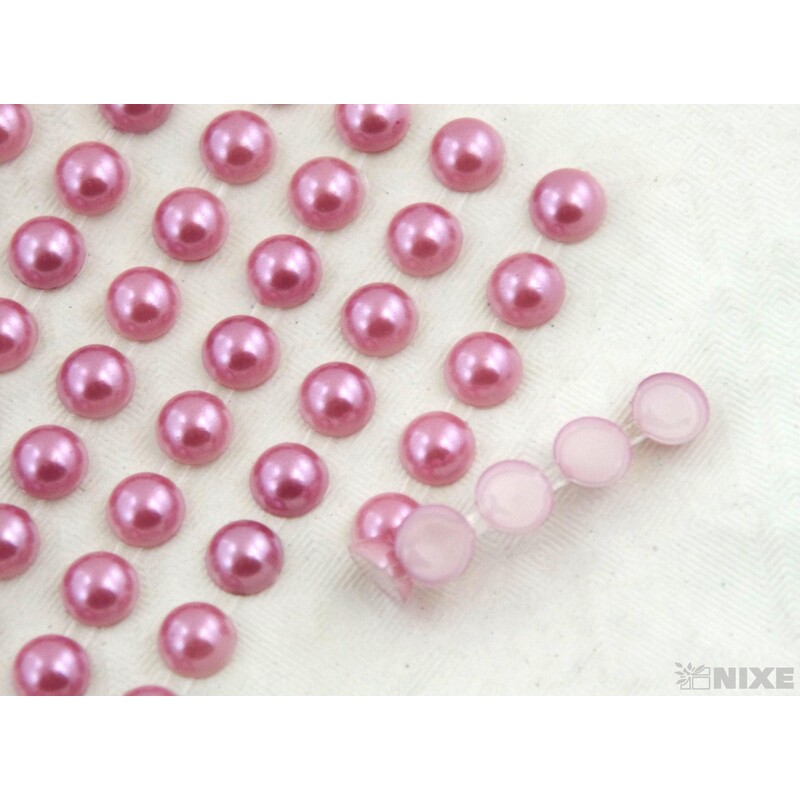 PERLIČKY NALEPOVACÍ 8mm 240ks*STARORŮŽOVÁ