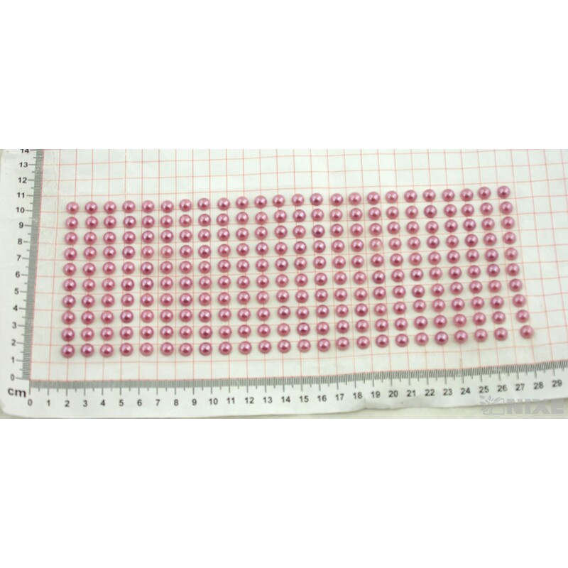 PERLIČKY NALEPOVACÍ 8mm 240ks*STARORŮŽOVÁ