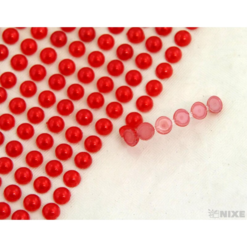 PERLIČKY NALEPOVACÍ 6mm 504ks*ČERVENÁ