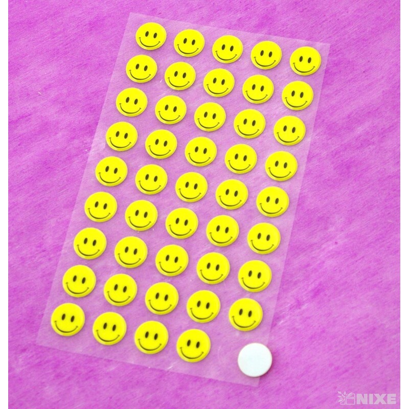 SMAJLÍK NALEPOVACÍ 1,4cm 45ks*ŽLUTÁ