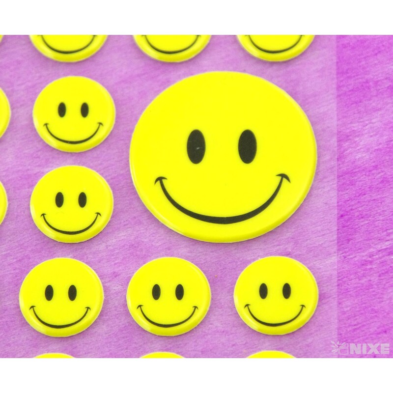 SMAJLÍK NALEPOVACÍ 1,5-3cm 36ks*ŽLUTÁ